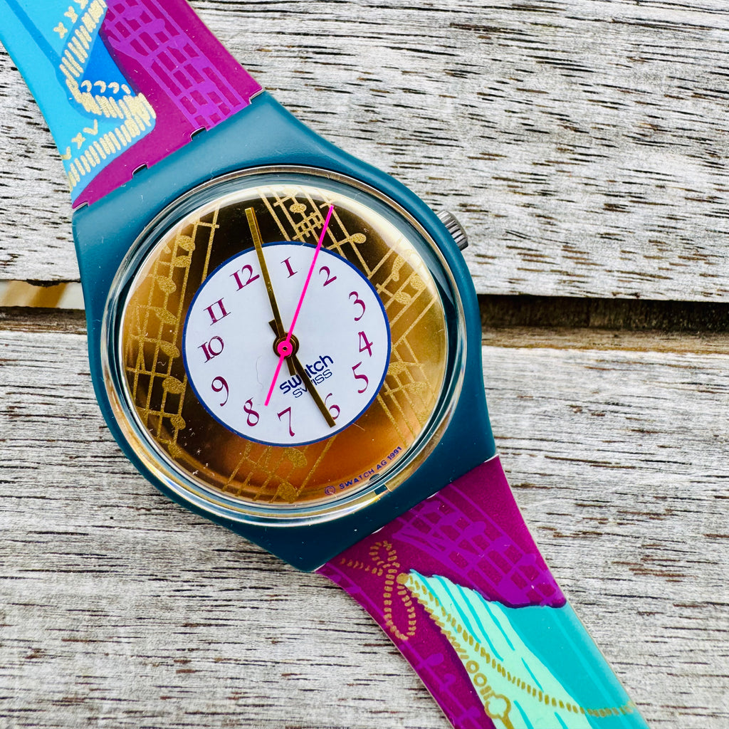 Swatch Palco GG119 Watch: Vibrant 1992 Collector's Item (NOS in Box)