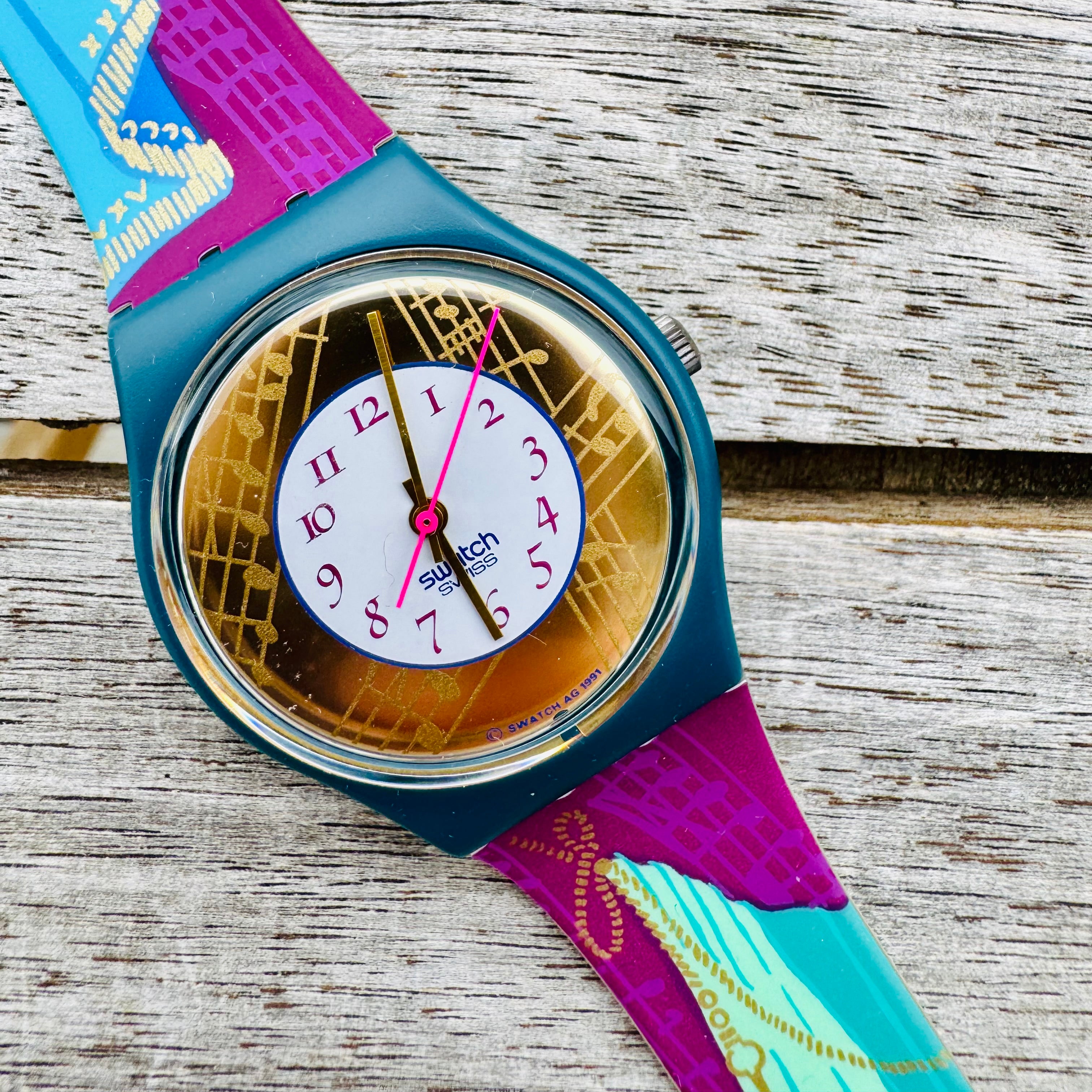 Swatch Palco GG119 Watch: Vibrant 1992 Collector's Item (NOS in Box)