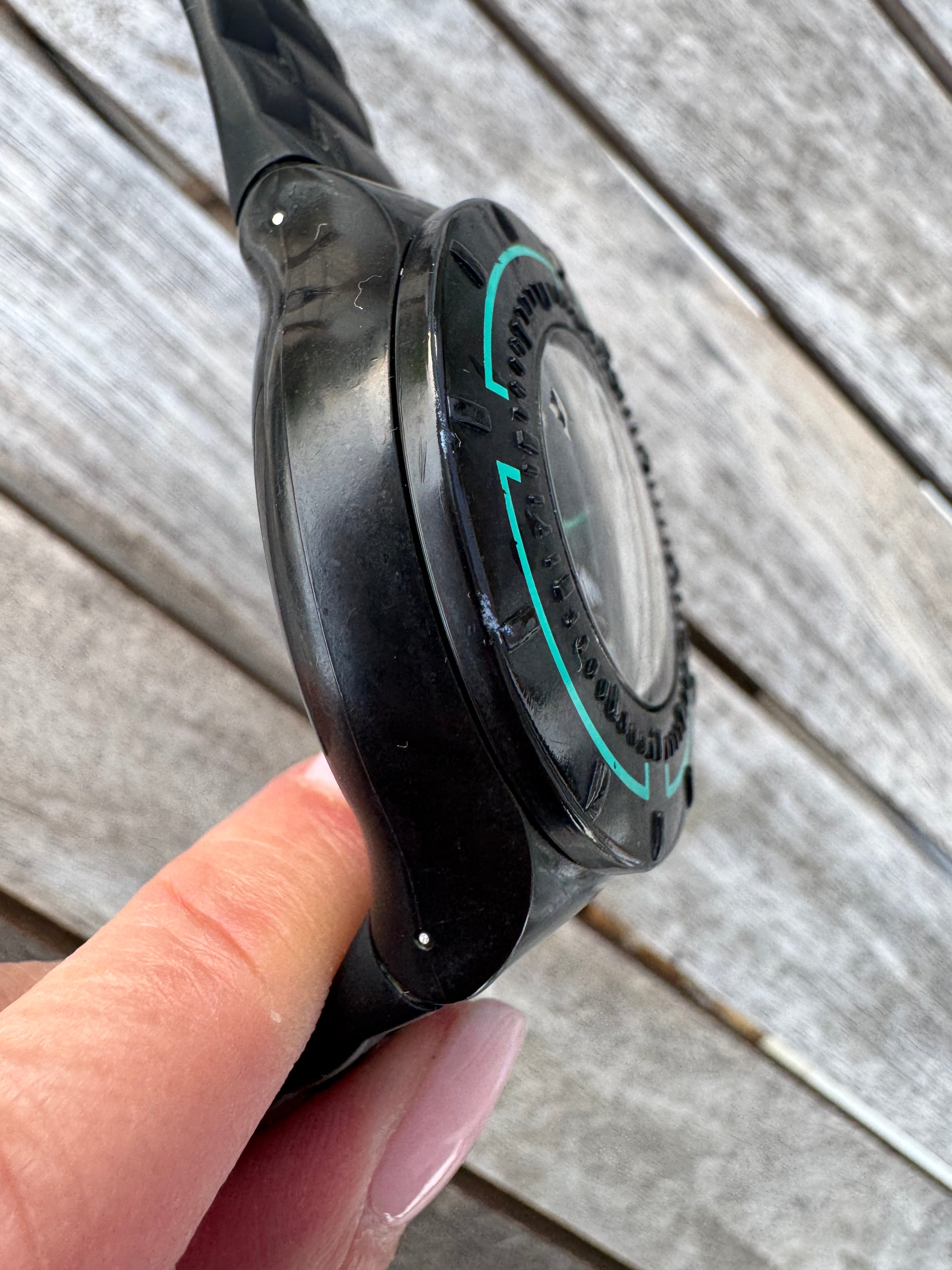 Rare Black Swatch Watch Scuba Libre Dark Water SUUB403