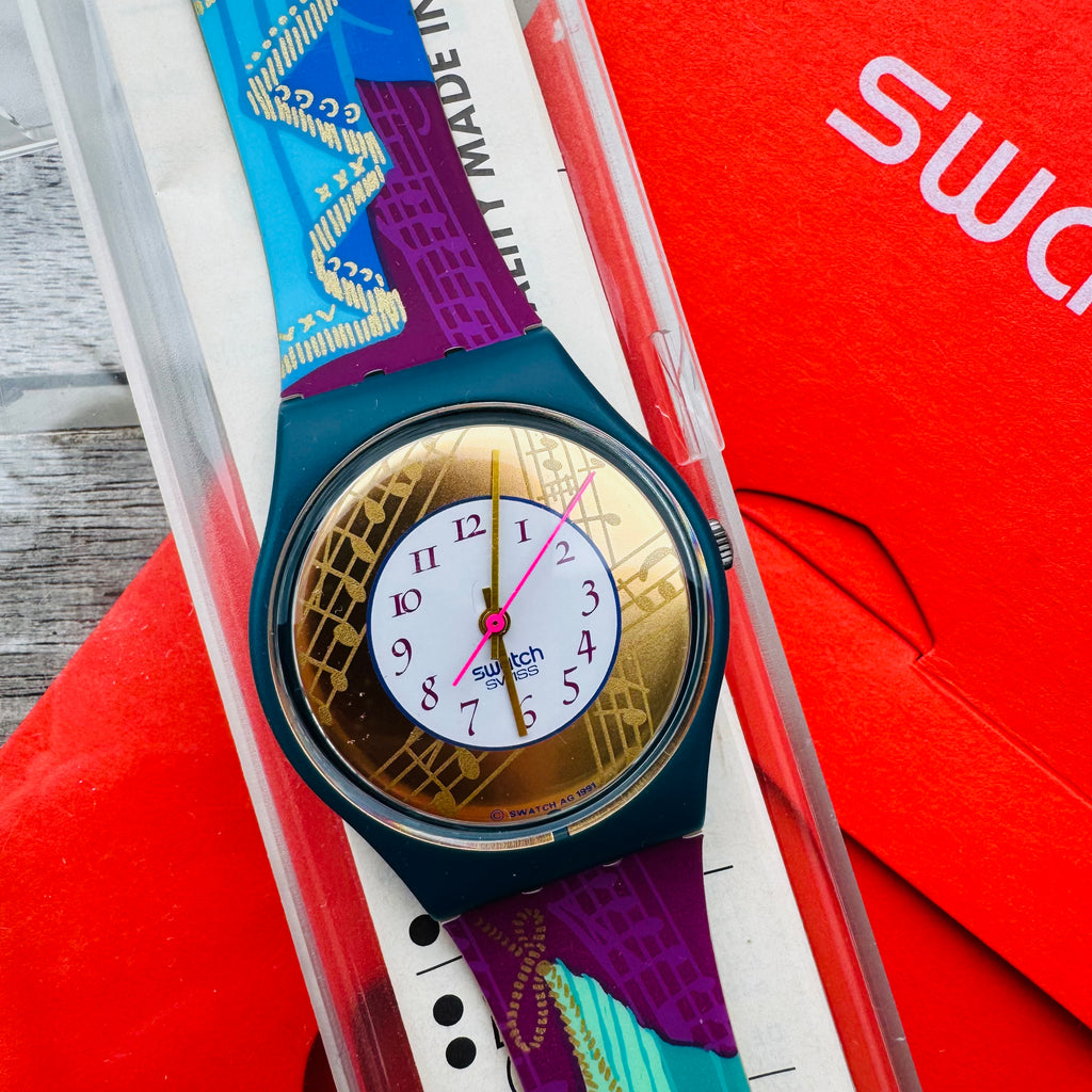 Swatch Palco GG119 Watch: Vibrant 1992 Collector's Item (NOS in Box)