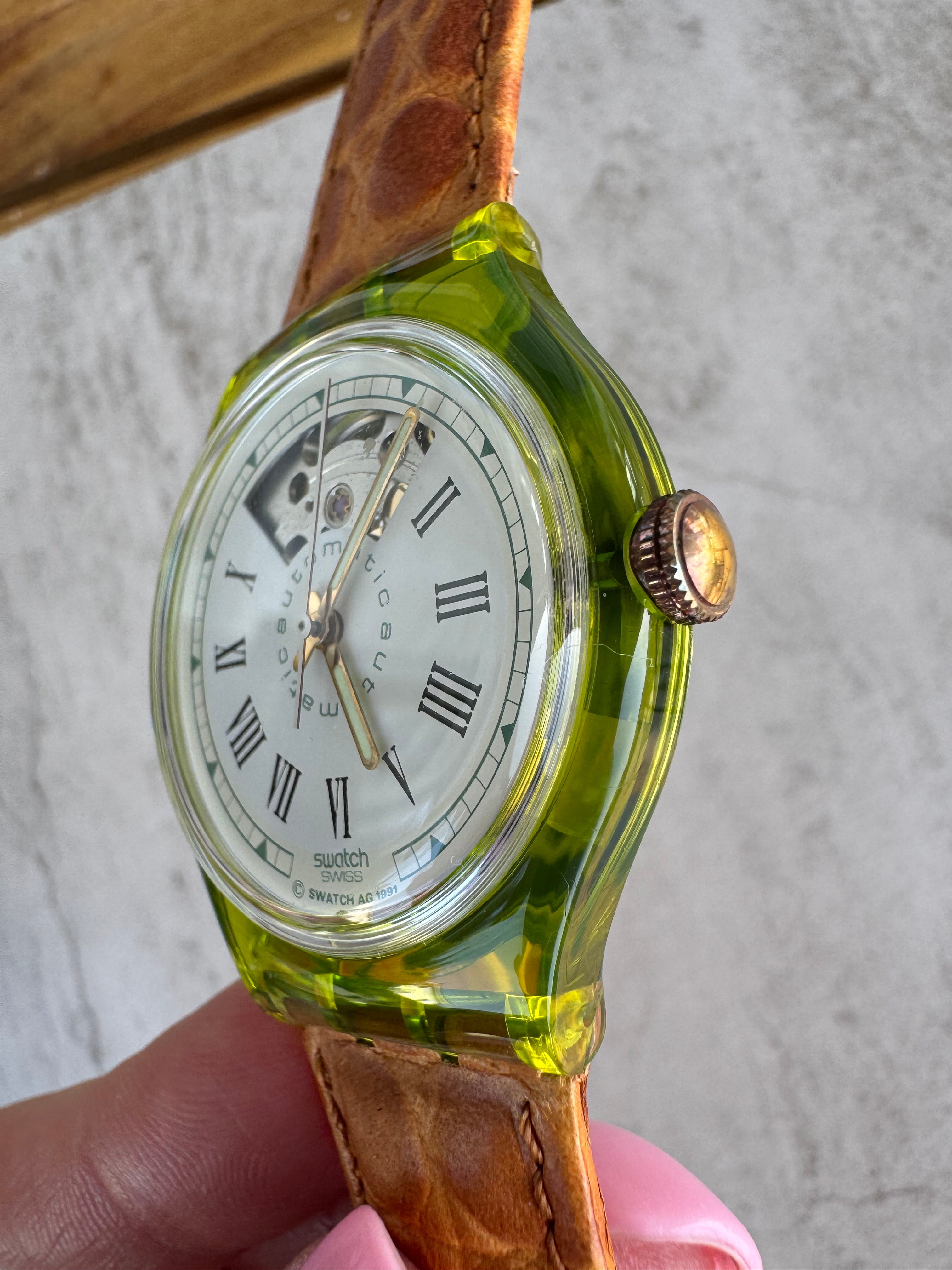 Vintage Swatch Automatic Gran Via SAG100 - Transparent Case