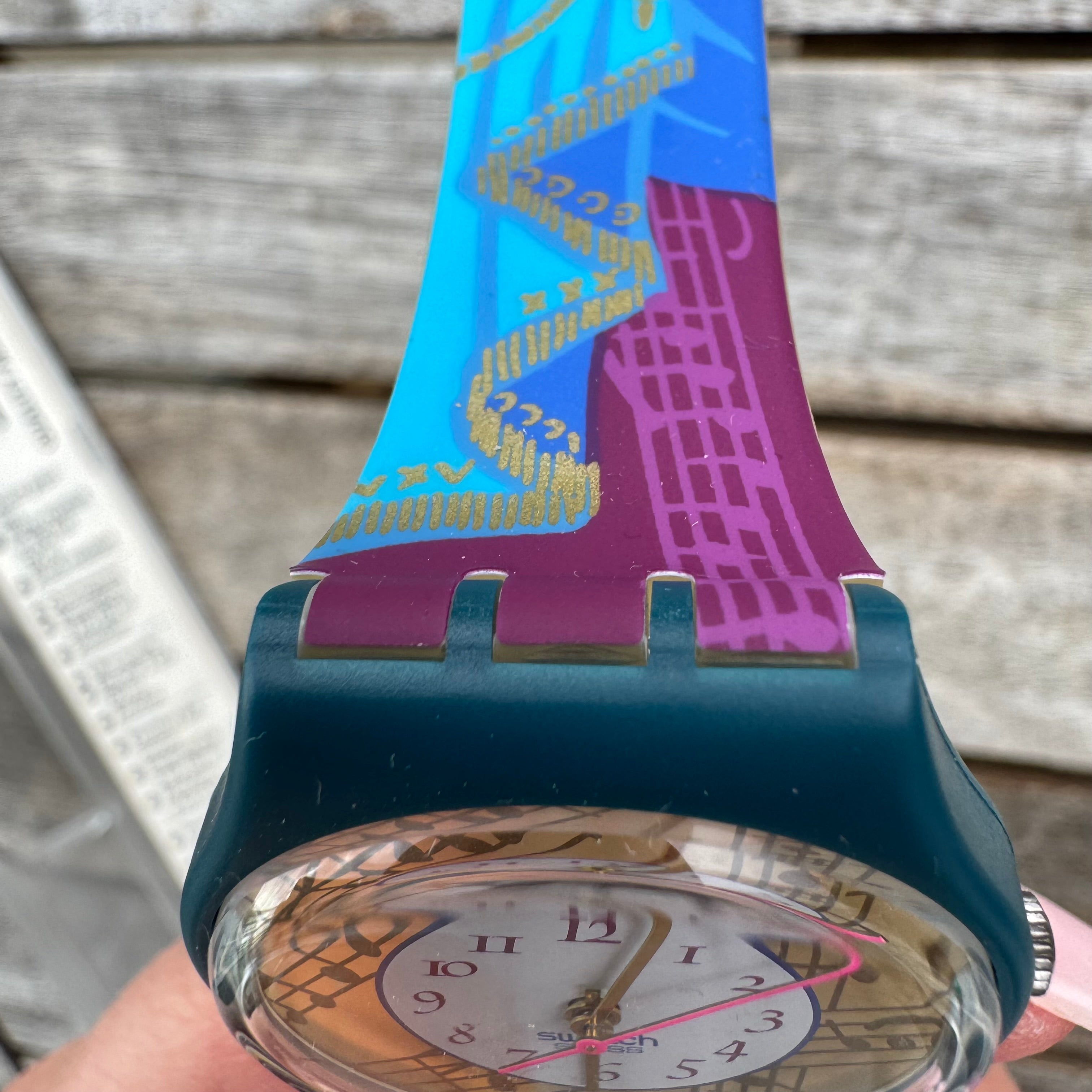 Swatch Palco GG119 Watch: Vibrant 1992 Collector's Item (NOS in Box)