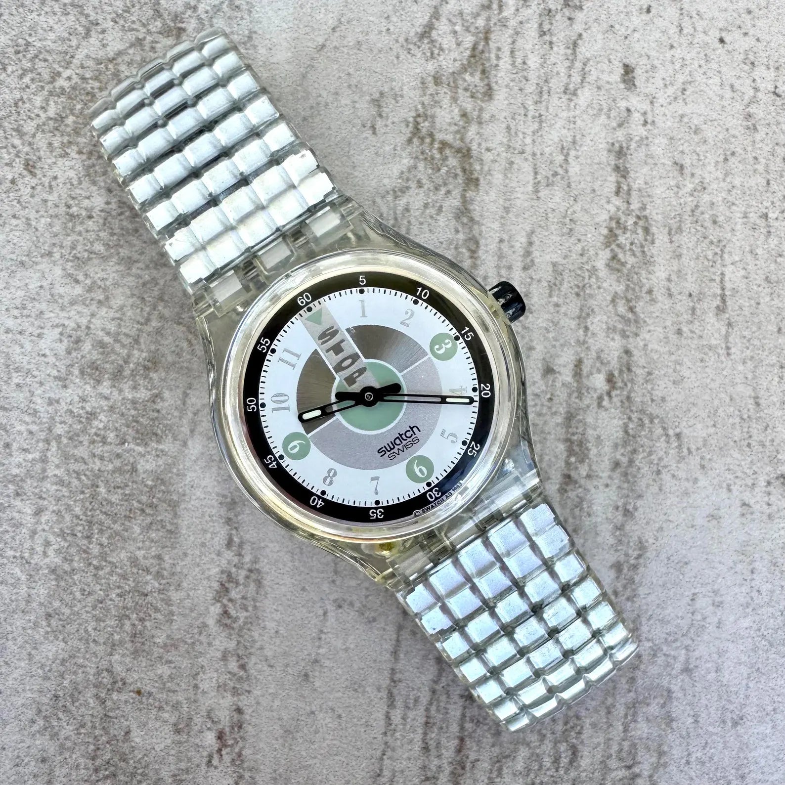 Vintage Swatch Rusher STOP Watch: 1993 Transparent Design