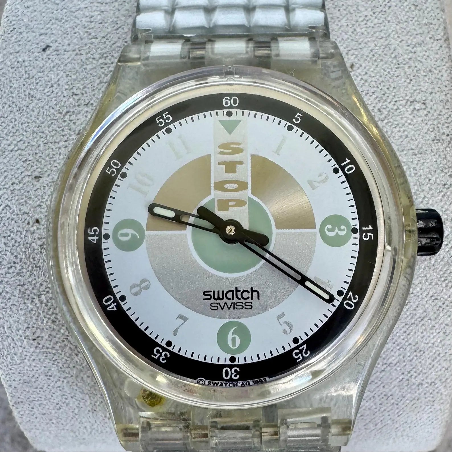 Vintage Swatch Rusher STOP Watch: 1993 Transparent Design