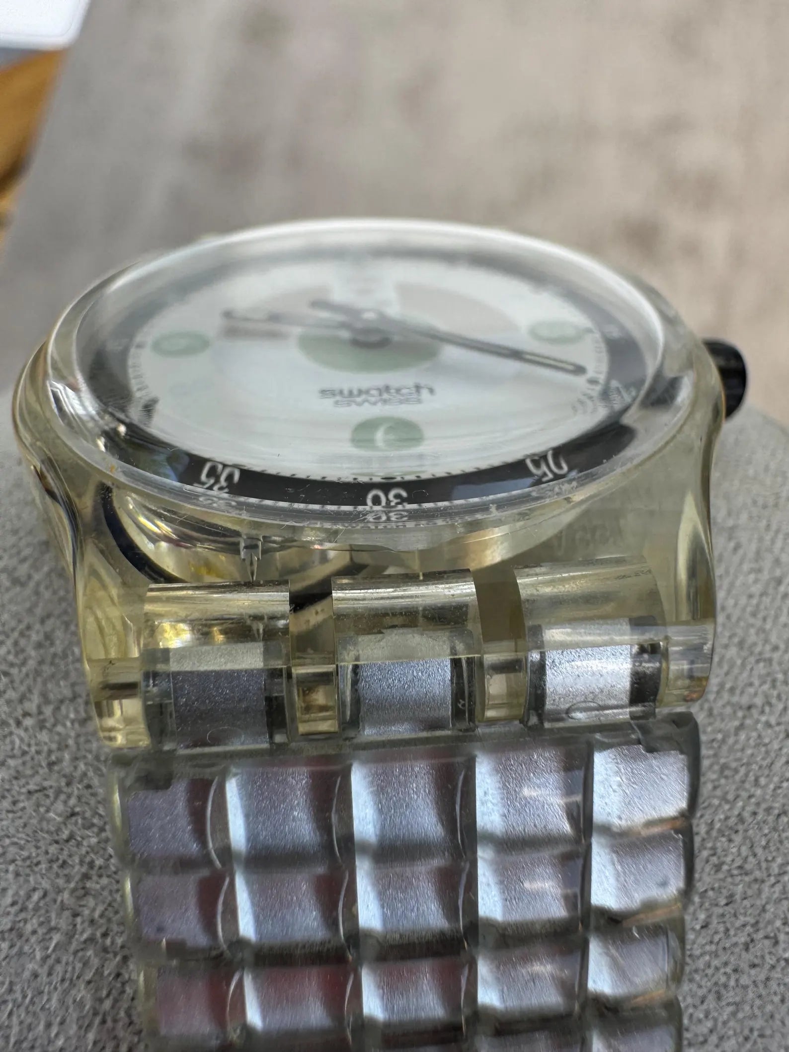 Vintage Swatch Rusher STOP Watch: 1993 Transparent Design