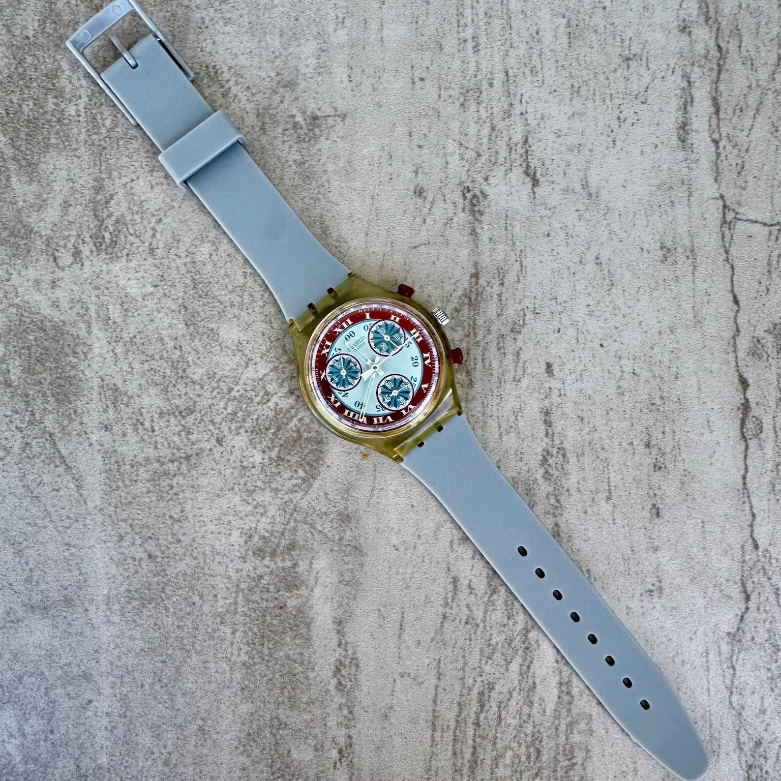 Vintage Swatch Windmill Chronograph Watch SCK103 New Strap