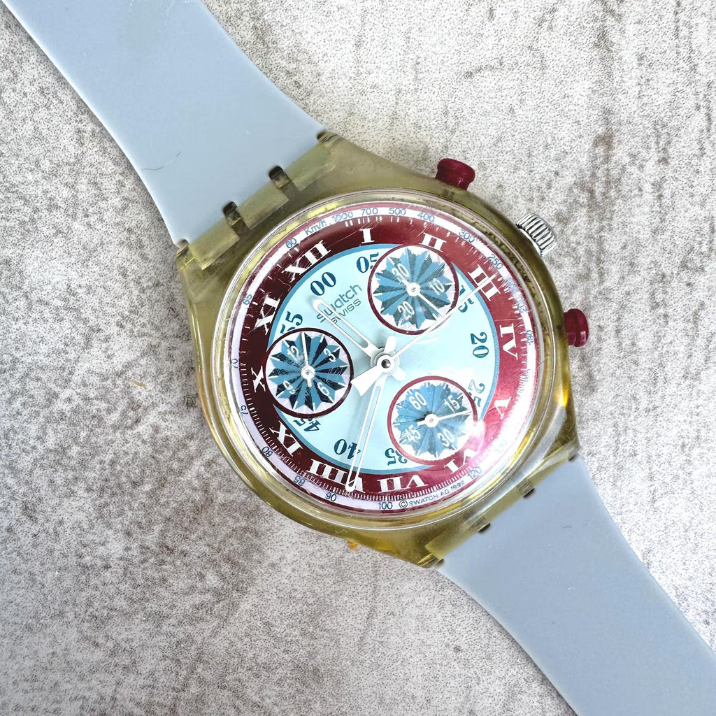 Vintage Swatch Windmill Chronograph Watch SCK103 New Strap