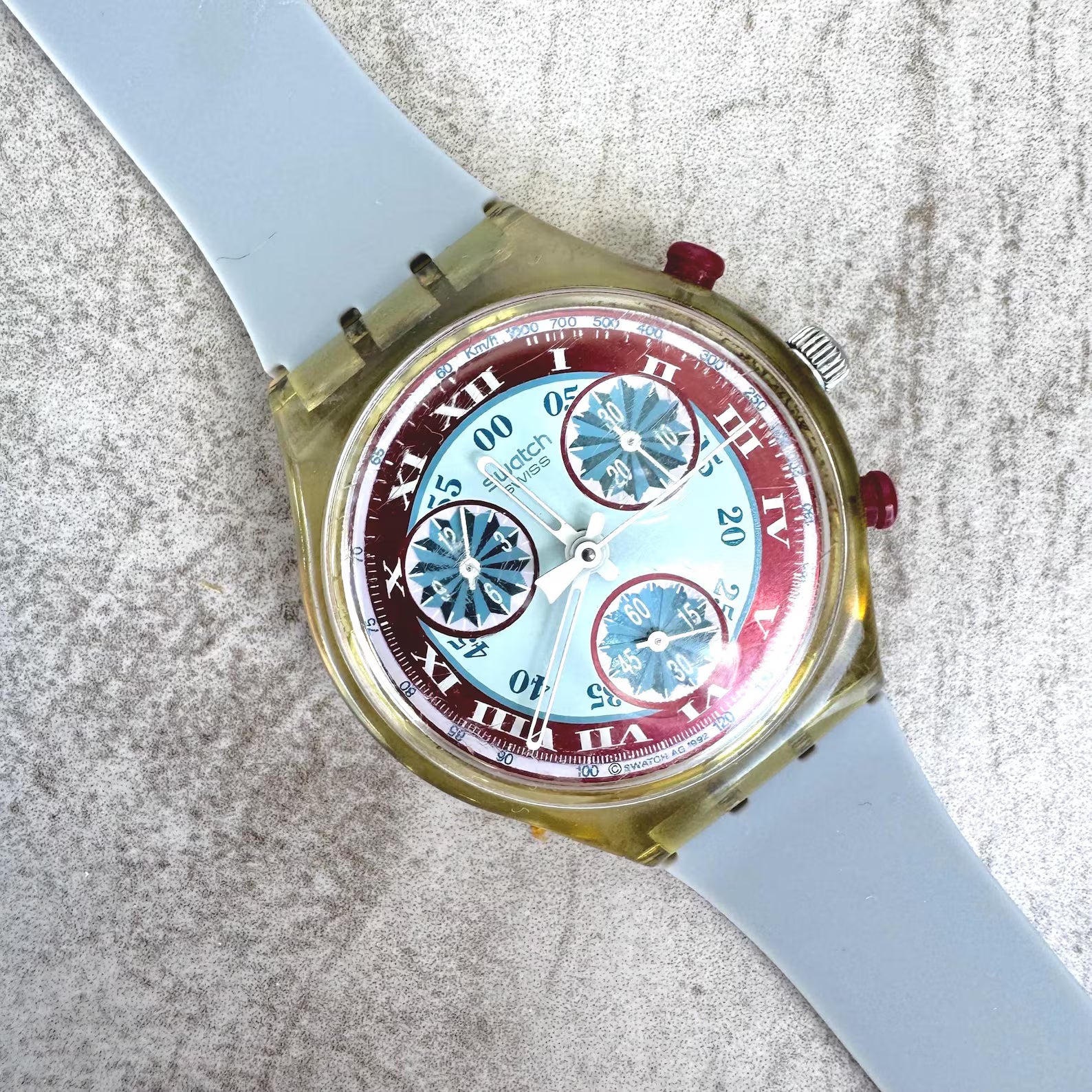 Vintage Swatch Windmill Chronograph Watch SCK103 New Strap
