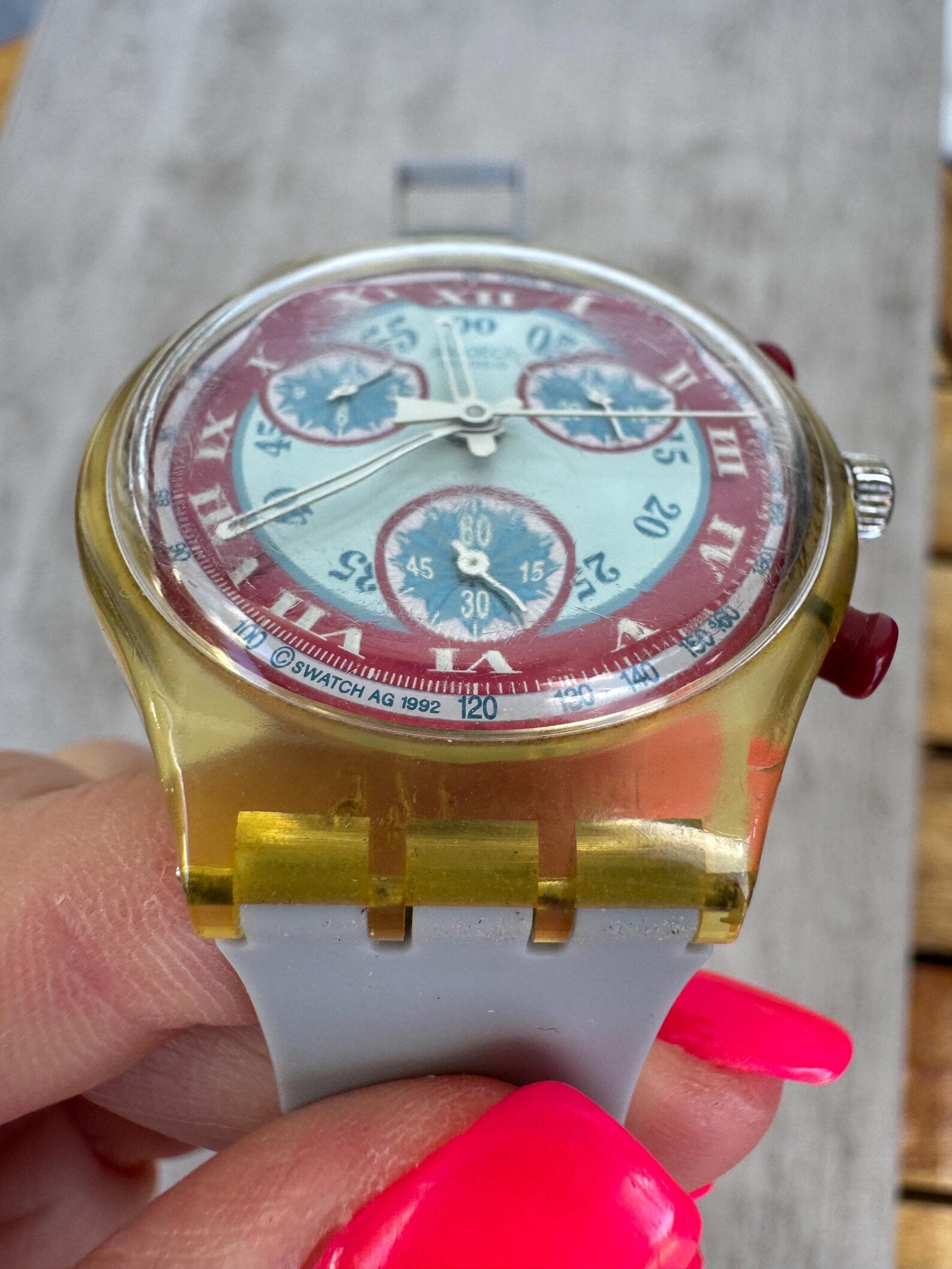 Vintage Swatch Windmill Chronograph Watch SCK103 New Strap